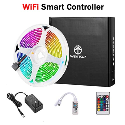 WenTop LED Strip Lights Kit SMD 5050 16.4 Ft (5M) RGB WiFi Wireless