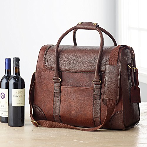 6-Bottle Leather BYO Weekender Wine Bag - Thumbnail 4