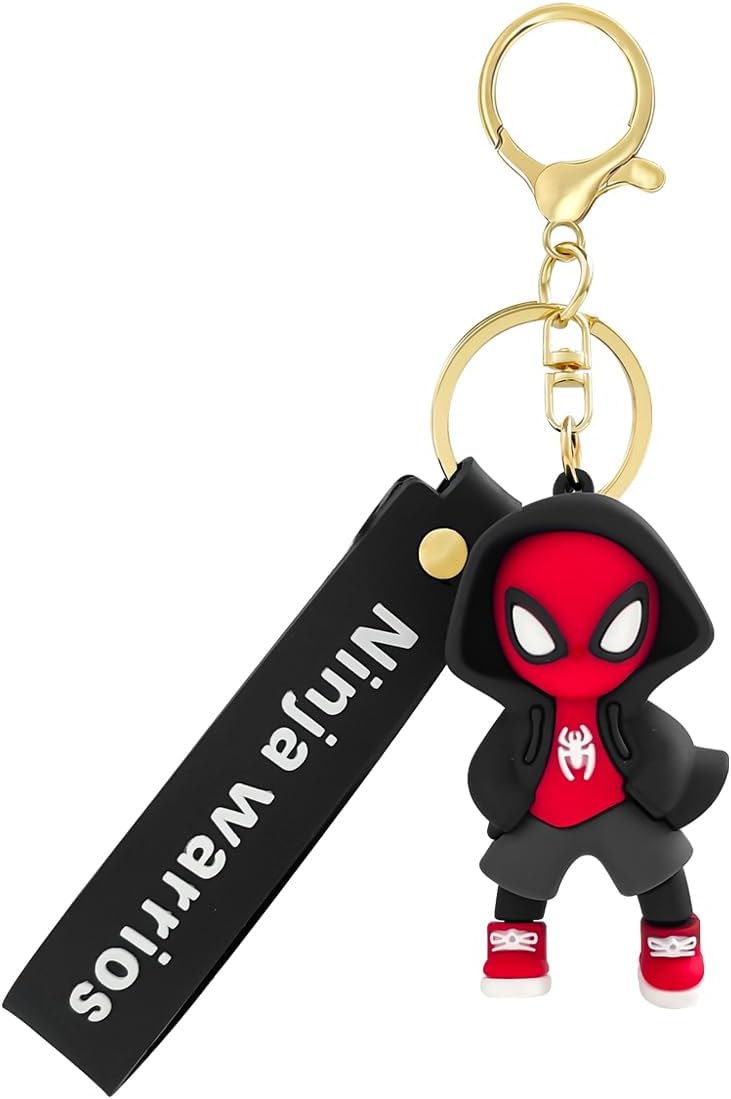 Cute Spider Keychain for Backpack, Fun Cartoon Key Ring Charm Accessory, Gift for Women and Men