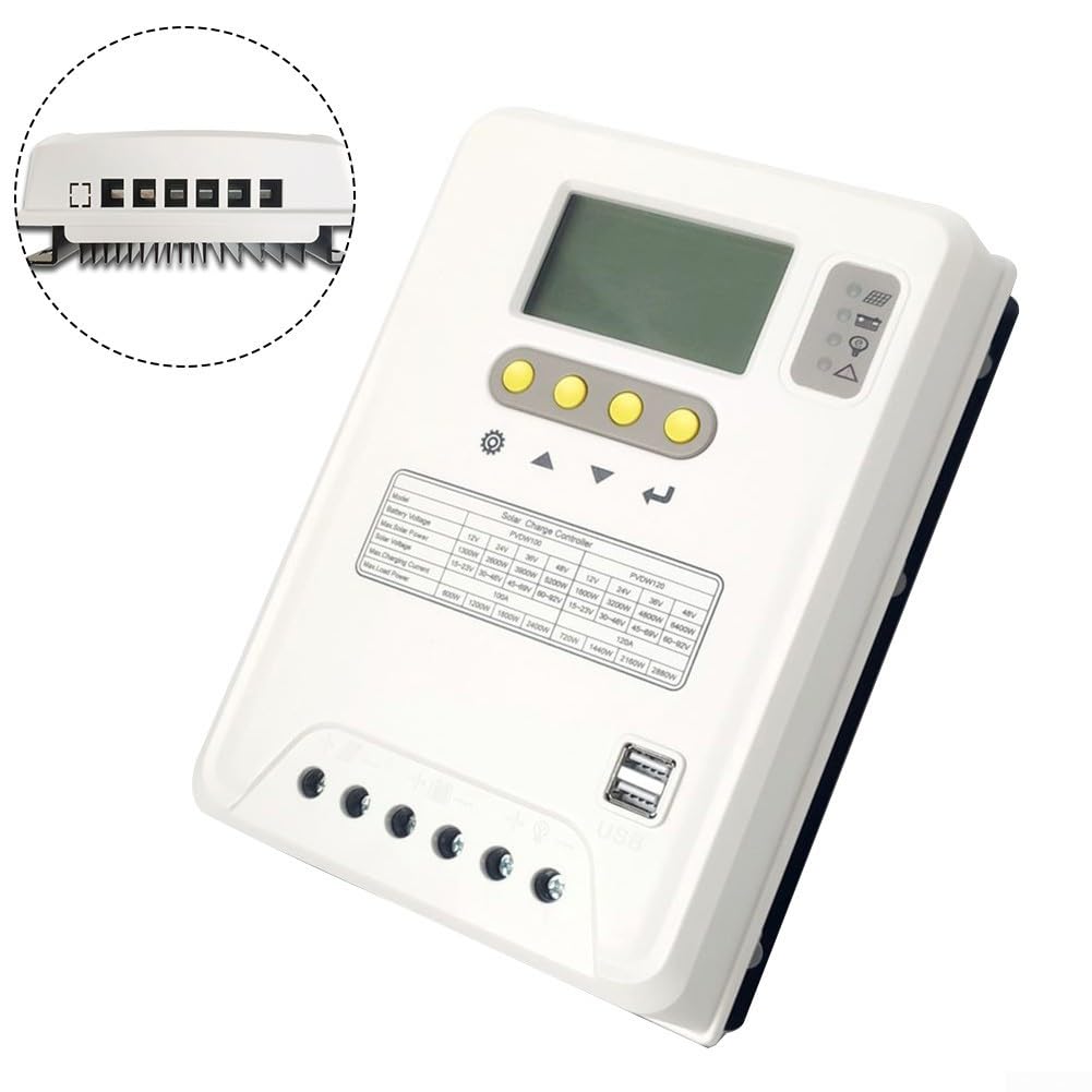 Chargeur solaire 100 A - Boîtier en métal - Protection contre les