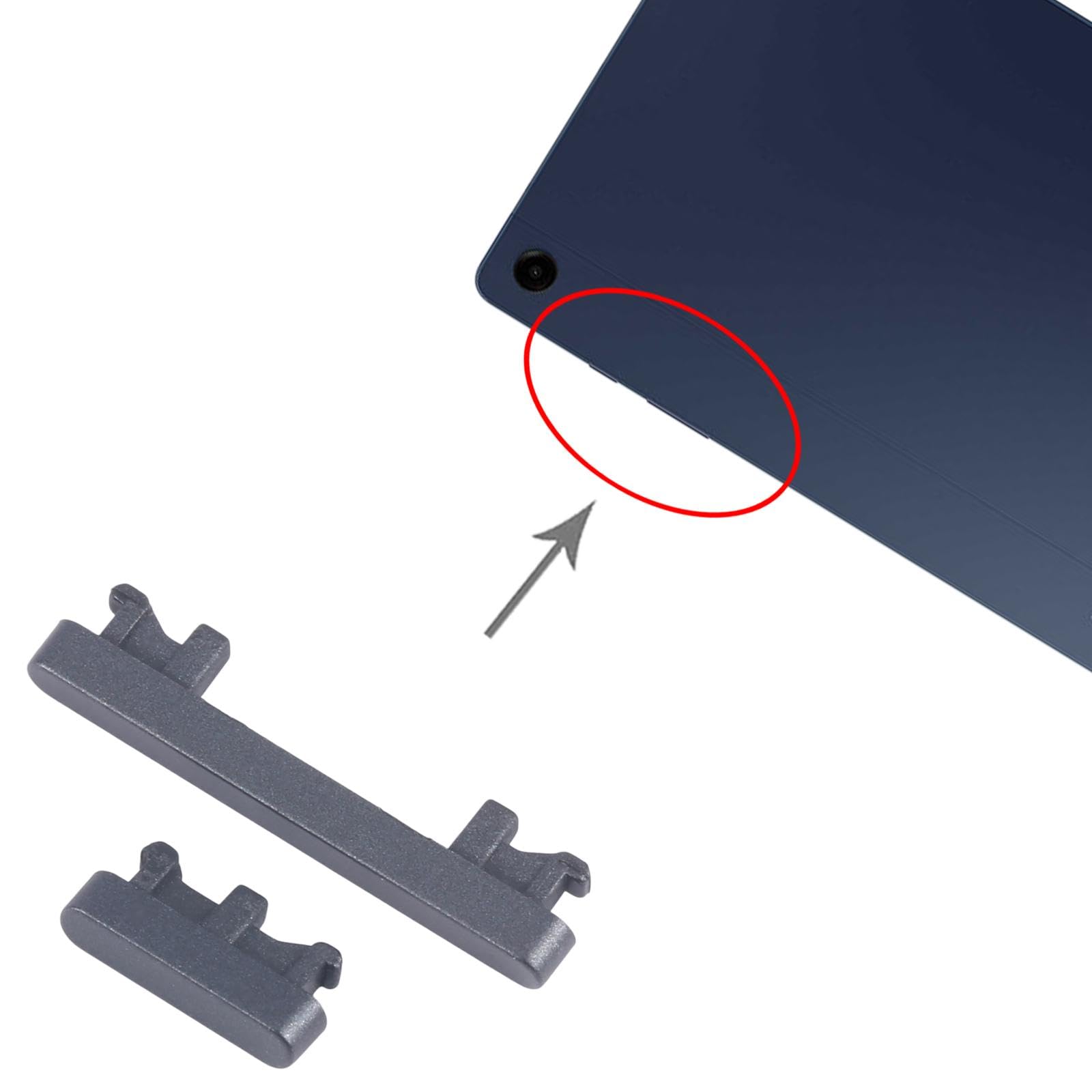 Generico Ricambio compatibile con Samsung Galaxy Tab A9+ Plus SM-X215 X215 SM-X210 X210 KIT TASTI ESTERNI LATERALI TASTINO ACCENSIONE power ON OFF + PULSANTE controllo VOLUME (Graphite)