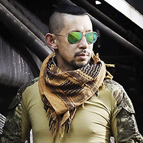 Image of PURFUN Men's Large Arab Shemagh Headscarf Muslim Headcover Shawl Keffiyeh Arabic Scarf