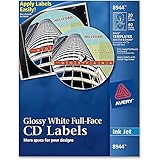 Avery Full-Face CD Labels for Inkjet Printers, Glossy White, 20 Disc Labels and 40 Spine Labels (8944)