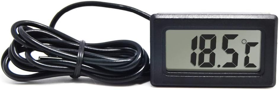 ApTechDeals Portable Pocket Wired Mini Digital LCD Electronic Temperature Meter Sensor (Black)