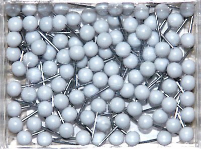 1/8 Inch Map Tacks - Gray