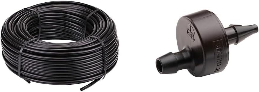 Raindrip 052050 1/2-Inch Drip Irrigation Supply Tubing, 500-Foot, for Drip Emitters & Rain Bird SW10-30PS Drip Irrigation Spot Watering Dripper/Emitter, 1 Gallon Per Hour, 30-Pack