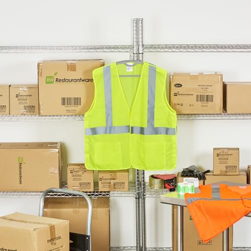 Image of Restaurantware Reflective Safety Vest 20 Count 29.213 x 30.315 Inches High Visibility Multi-Pocket Zipper Front Safety Vest