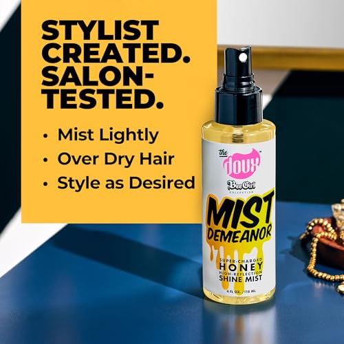 The Doux MIST DEMEANOR Shine Mist for Curly Hair – Heat Protection Spray with Cationic Honey & Silk Amino Acids – Lightweight Hair Gloss for Frizz Control, Humidity Resistance & Shine - Image 3