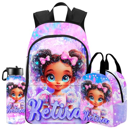 Artsadd Custom Backpack for Kids Personalized School Backpacks Girls Boys with Name Customized Back to School Bookbag with Lunch Box Bookbag for Daughter Son Multi28