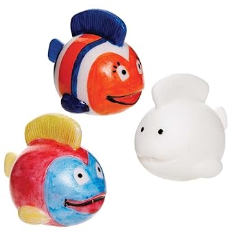 Baker Ross Baby & Toddler Toys,Bath Toys Baker Ross FE327 Design Your Own Tropical Fish Squirters - Pack of 6, Sealife Kids Bath Toys Craft and Play