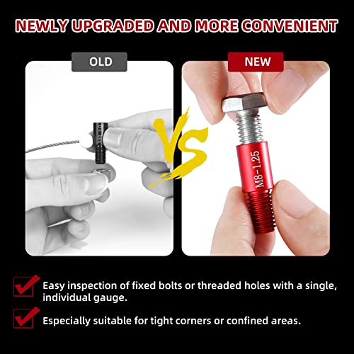 Nut And Bolt Thread Checker (Red & Blue) Nut And Bolt Size Gauge- 14 Inch & 12 Metric New Individually Assembled Thread Gauge Suitable For Detecting Fixed Bolts Or Threaded Holes In Enclosed Areas #TOP4