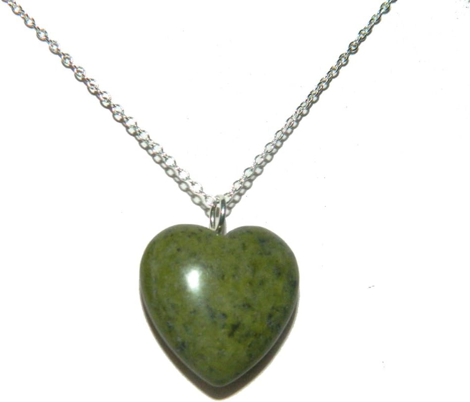 Heart Pendant Connemara Marble 16" Chain