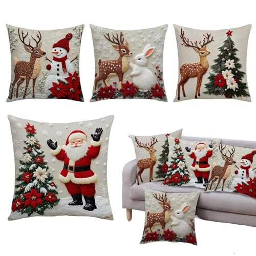 Fundas de almohada de Navidad, fundas de almohada de sofá, fundas de almohada suaves y agradables a la piel para sofá, dormitorio, sala de estar, silla de vacaciones, dormitorio, apartamento