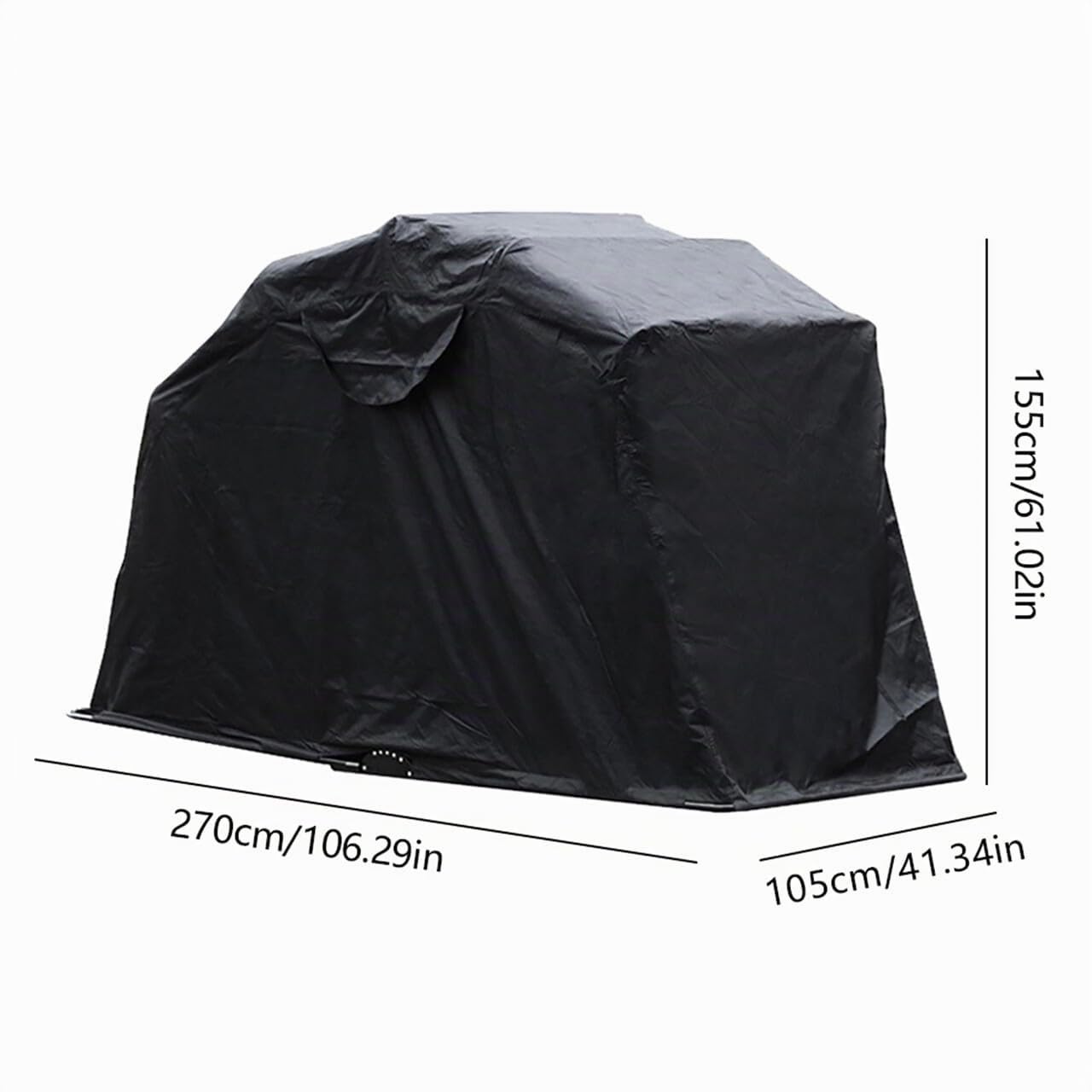 Motorradgarage Motorrad Schutzplane Faltzelt Faltgarage Zeltgarage Universal Wasserdicht Roller Moped Zelt Motorradabdeckung Abdeckplane Stoff Motorradplane Atmungsaktiv Schwarz Uv-BestäNdig