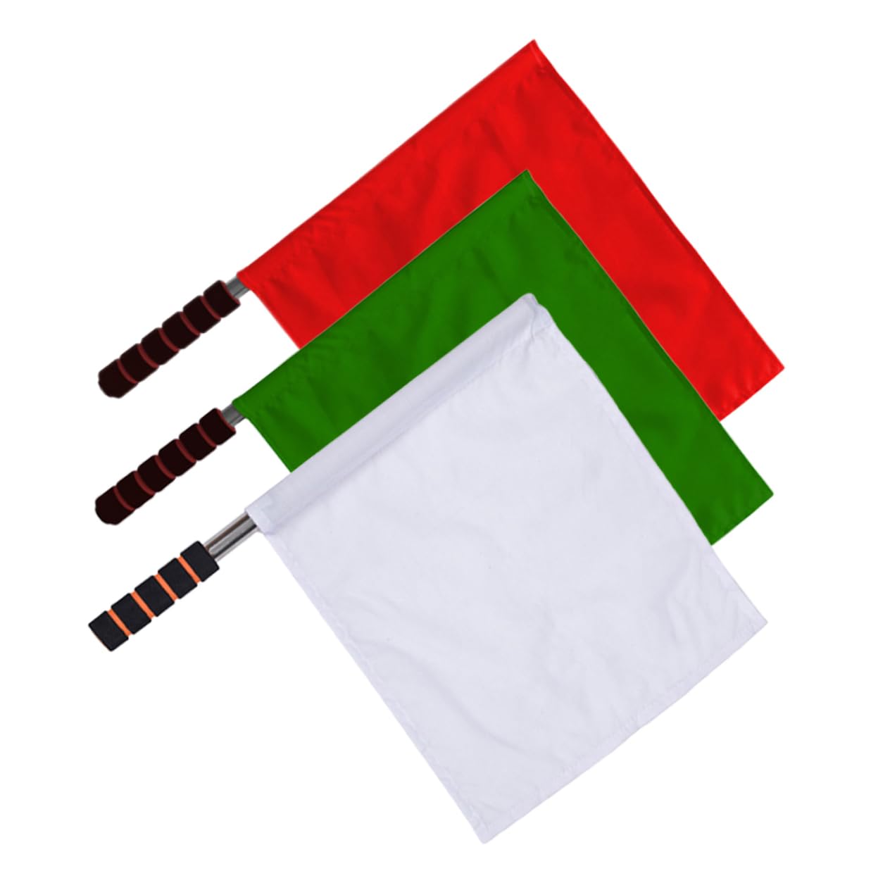 Milisten 3 Pcs Drapeaux de Coin Portables en Acier Inoxydable Poignée en Mousse pour Arbitres, Résistance la Déformation, pour Compétitions D'athlétisme Scolaires