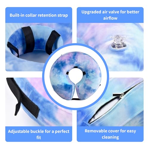 Image of Inflatable Dog Recovery Collar, Dog Cone Collar for After Surgery, Prevent Dogs from Biting & Scratching Wound E-Collars to Help with Healing Soft Pet Recovery Collar Does