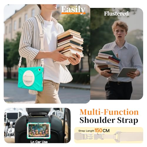 Coque antichoc Samsung Galaxy Tab A11 Plus verte anti-chute avec sangle SM-X230W - 5