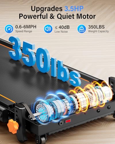 Walking Pad Treadmill with 15% Incline & Dual LED Display, 4 in 1 Walking Pad with Handle Bar, 3.5HP Foldable Treadmill with Incline, Treadmills for Home 350LBS, 4 Adjustable Incline, RGB Light