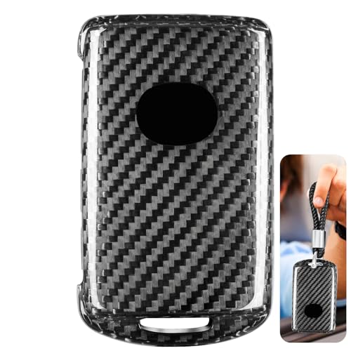 Coque de clé pour Mazda T-carbon noir argenté protection en fibre de carbone