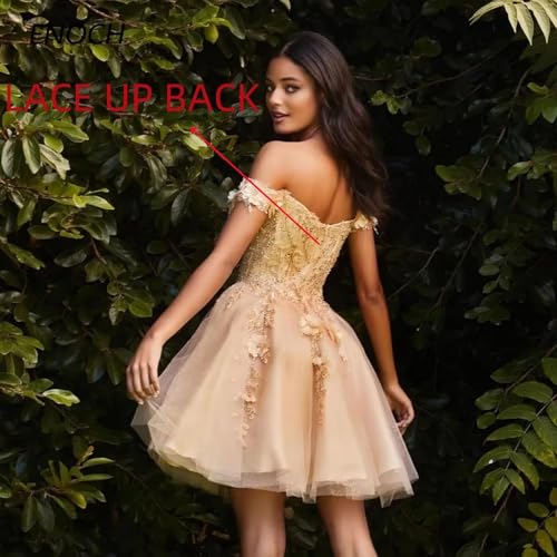 Off Shoulder Homecoming Dresses for Teens 3D Flowers Appliques Short Prom Dress Glitter Sequin Tulle Homecoming Dresses4