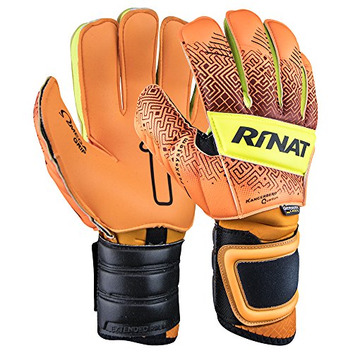 Rinat Unisex Adult Kancerbero Quantum Pro Goalkeeper Glove - Orange/Neon Yellow, 10