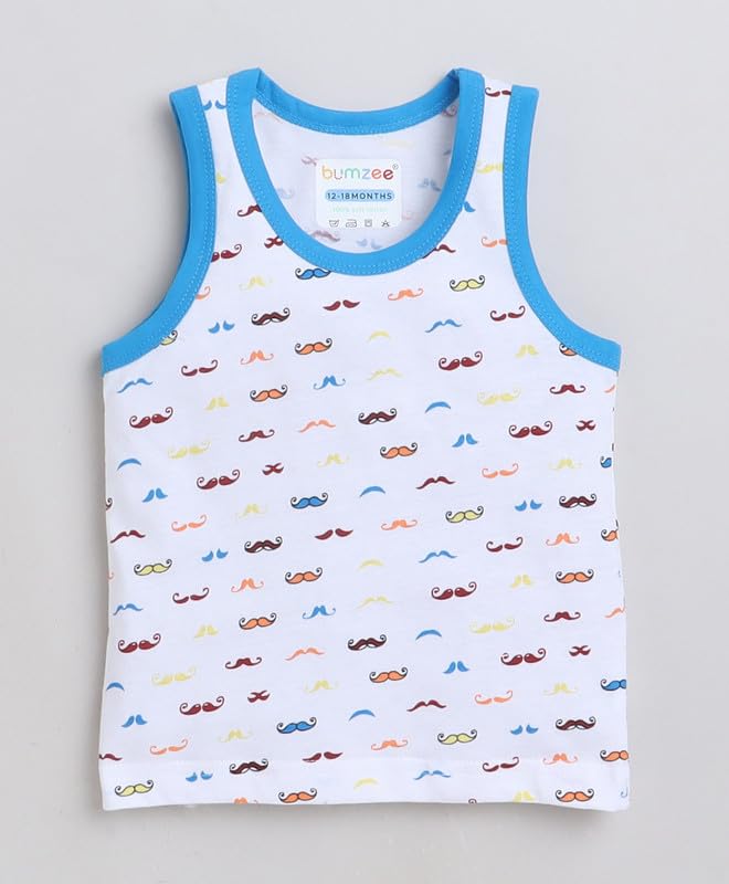 Image of BUMZEE Boys Regular Fit Sleeveless Round Neck Cotton T-Shirts,Pack of 2