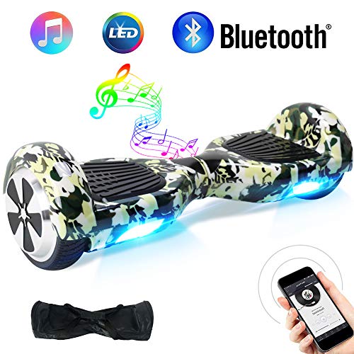 Windgoo N1 Overboard Hoverboard, 6.5 Pulgadas 250W 2WD Glyboard, Actualiza con Luz LED, Regalo para Niño Adulto (N-Army)