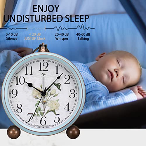 Maxspace 5.2" Desk Clock, Retro Table Silent Small Alarm Clock Non-Ticking & Battery Operated With Quartz Movement Hd Glass Clock For Bedroom Living Room Kids #TOP4