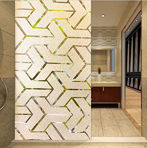 Image of SUNBIRD Window Film Privacy Colorful Window Sticker, Decorative Window Vinyl, Adhesive Home UV Blocking, Heat Insulation Static Cling for Bathroom Office (24 X 100 INCHES, Plus Frost)