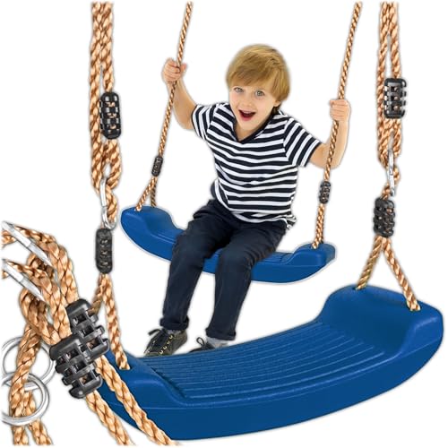KRUMAD Kinderschaukel Outdoor & Indoor Ergonomische Schaukel Kinder Höhenverstellbaren Seilen 115190 cm Belastbar bis 35 kg Wetterfest Gartenschaukel Kinder (Dunkelblau)