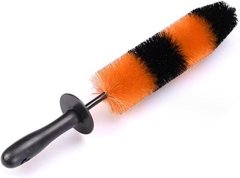 Master Car Wheel Brush, 16" Long Soft Bristle Car Wheel Rim Cleaner Brush, Easy Reach Wheel and Rim Detailing Brush, Car Washing Brush Tire Detail Brush for Wheel Rim Exhaust Tips Orange & Black
