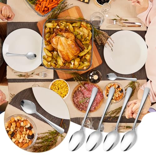 Image of 120 PCS Dinner Spoons Set - Windsor Stainless Steel Dinner Spoon 7.1 Inch with Dishwasher Safe Dessert Spoons, Metal Dessert Spoon, Silverware for Home, Kitchen or Restaurant