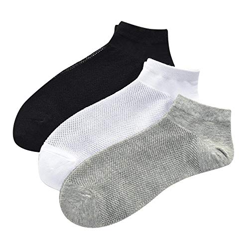 Comfortabel ademend comfort mannen kousen ademend mesh effen kleur zomer mannen korte buis katoen sokken zwart 6 paar - Afbeelding 3