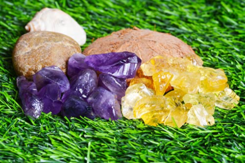 Image of Natural Citrine & Amethyst Combo 100g - Raw Crystal Rough Stone for Reiki & Manifestation