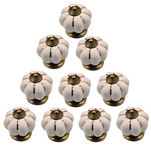 TXXCI 10ST Schrankknöpfe Porzellan Möbelknöpfe Möbelknöpfe Möbelknauf MöbelKnopf- Weiß Cover