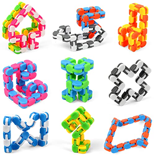 Lorspock 46-Pack 24 Links Wacky Tracks Toys, Puzzle Toy, Snap and Click Snake Click Sensory Toys,Bulk Fidget Toy Party Bag Fillers - Image 3