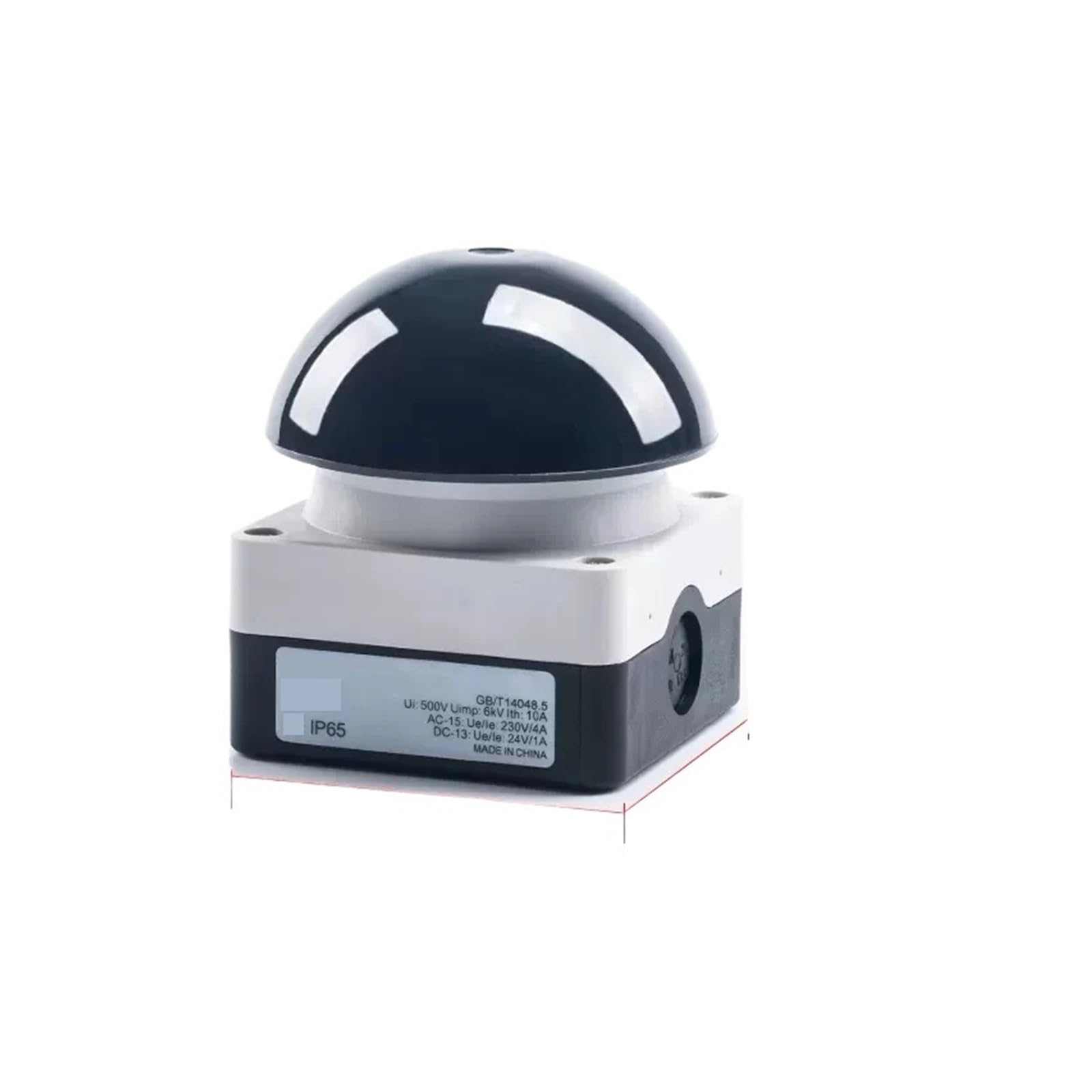 Bouton arret d urgence etanche et ignifuge a large tete noire