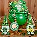 Eousera St Patricks Day Decor 4'' H Gnomes Figurines - 2Pcs Resin Irish Green Lucky Shamrock Saint Leprechaun for Home Office Table Tier Tray Decorations