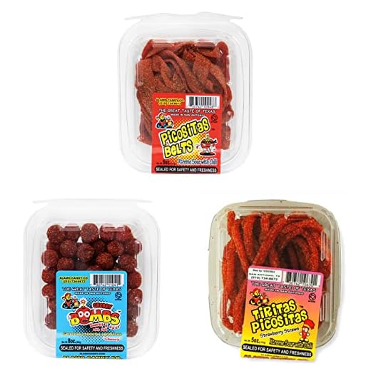 Alamo Mexican Candy Variety Pack - Cherry Bombs, Picositas Belts, and Tiritas Picositas Strawberry Straws - Sweet, Sour, Spicy