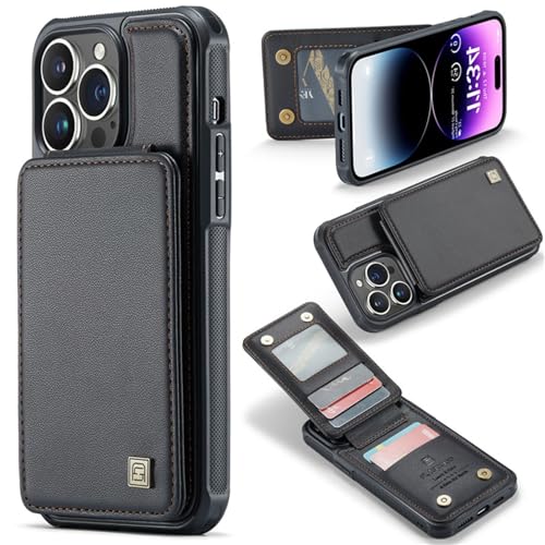 Étui portefeuille iPhone 14 Plus noir avec fente pour carte de crédit