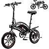 DYU Bicicleta ElÃ©ctrica Plegable,14 Pulgadas PortÃ¡til Bicicleta ElÃ©ctrica,Inteligente E-Bike con Asistencia de Pedal, 3 Modos de ConducciÃ³n,Altura Ajustable,PortÃ¡til Compacta,Unisex Adulto