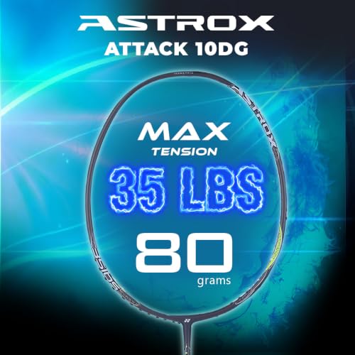 Image of Yonex Astrox Attack 10DG Ultra Strong| Made with Japanese Graphite|Strung Badminton Racquet with Full Cover (80 Grams - 32 Lbs, Legion Blue)