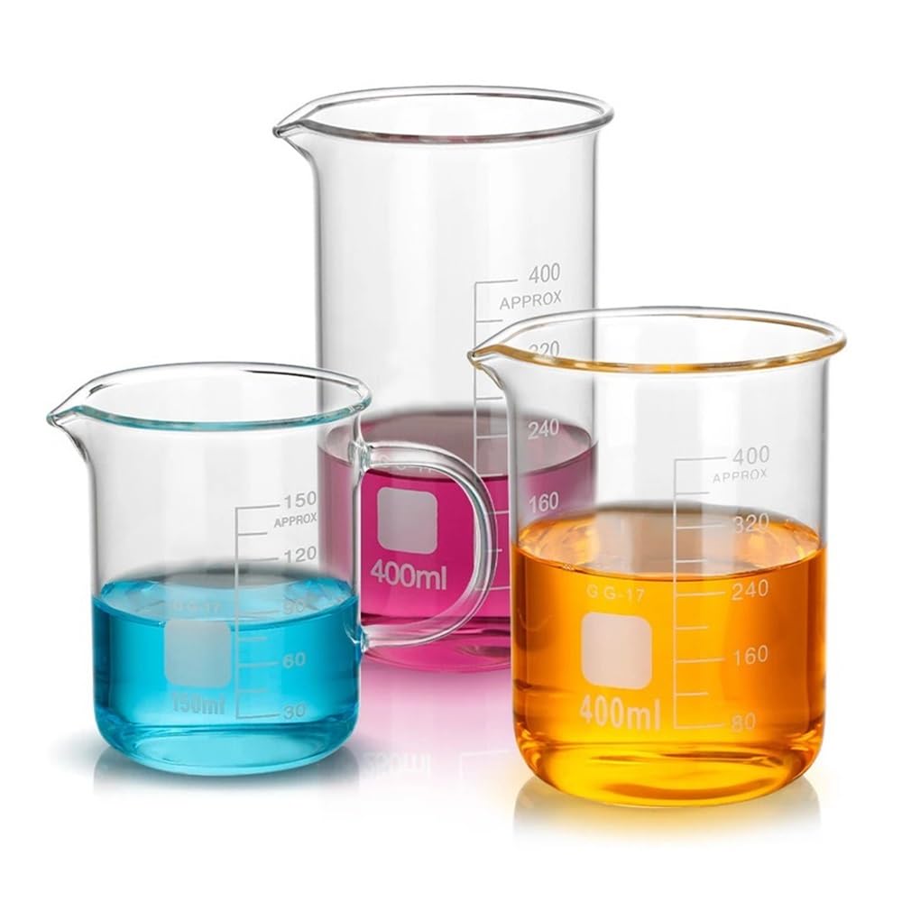 50/100/25/250 ml/150 ml/200 ml Glasbecher mit niedriger Form, Chemielabor, dickwandig, hitzebeständig, skalierter Messbecher(5000ml)