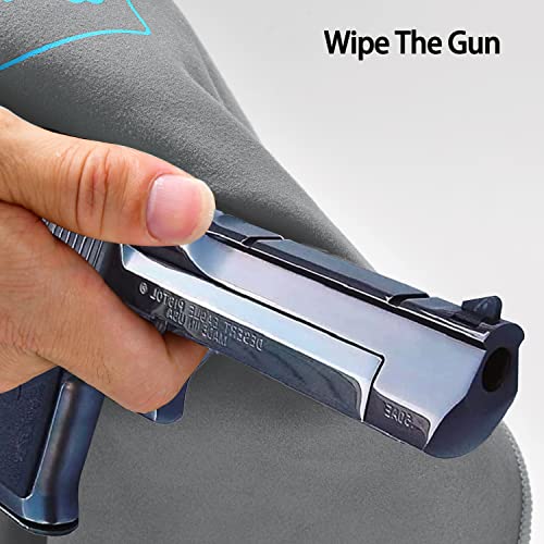 Gun Cleaning Cloth 4 Packs, Maxfacilis Microfiber Cloth 12 * 16" Lint Free Gun Cleaning Cloth, Professional Polishing Gun Cloth, Great For All Gun Firearm/Reusable Gun Cleaning Rags-Light Gray #TOP2