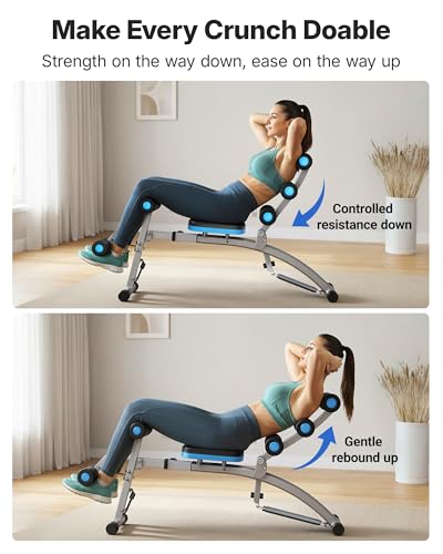 Image of MERACH Ab Machine, Adjustable Ab Workout Bench for Home Gym, Multi-Functional Sit Up Exercise Equipment with 300 LBS Weight Capacity, Exercise Chair for Full Body Workout