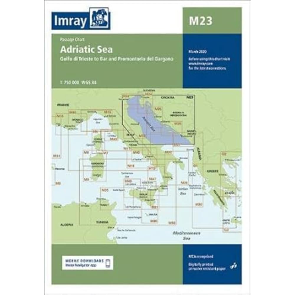 M23 Adriatic Sea Passage Chart by Imray M Series (Sheet map, folded)