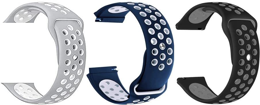Techmount 22MM Dual Color Sports Design Dotted Silicone Replacement Strap Compatible with Noise ColorFit Ultra, ColorFit Ultra 2, NoiseFit Active, ColorFit Vision, ColorFit Caliber, ColorFit GPS, ColorFit Buzz, ColorFit Nav+, Colorfit Pro 3 Assist, Colorfit Pro 3 Core, NoiseFit Agile, Colorfit CORE, Colorfit Fusion, Colorfit Ultra SE, ColorFit Pro 4, ColorFit Pro 4 Max, ColorFit Vision 2, Colorfit Pro 3, ColorFit NAV, NoiseFit Endure, NoiseFit Evolve(Black Grey/Blue Navy Blue White/Grey White)-image-45