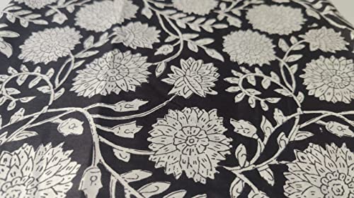 Image of Floral Printed Cotton Fabric Cloth Hand Block Print Fabric Women Material Running Jaipuri Hand Block Printed Women Dress Material Kurtis Natural 44 inch Inches Width 2.5 Meter (Pattern 7)