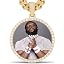 12 Extra Large Circle(Gold)+12MM Cuban Chain