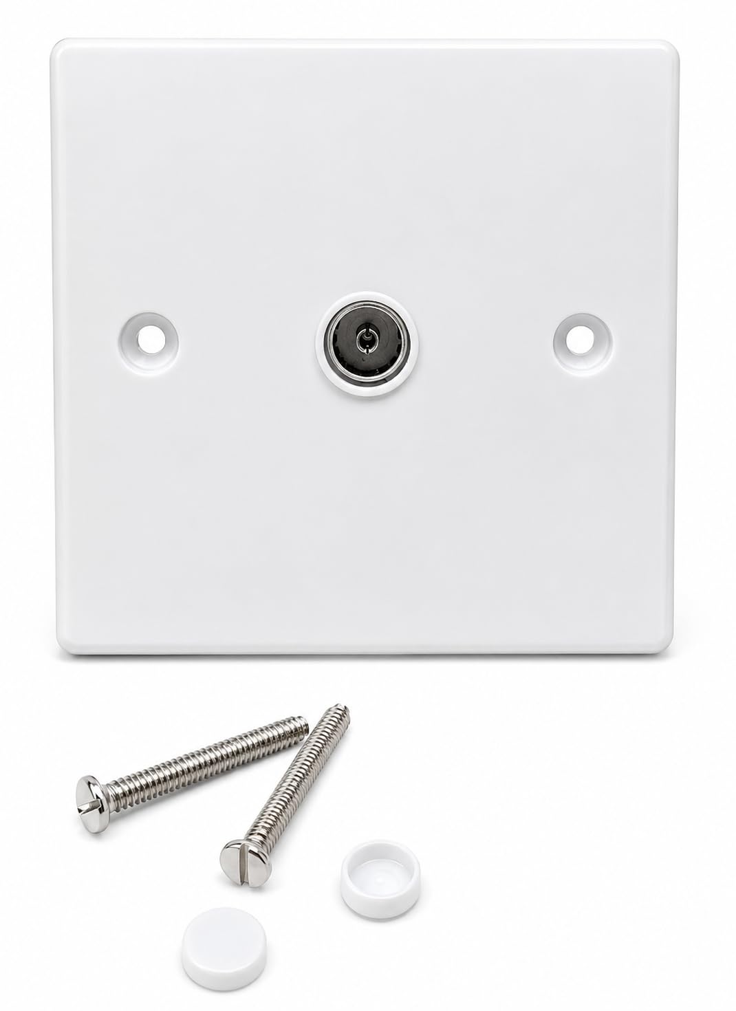 Drut White Tv Aerial Socket Coaxial Coax Wall Faceplate Outlet Rf Point Tv/Fm (Single Socket)